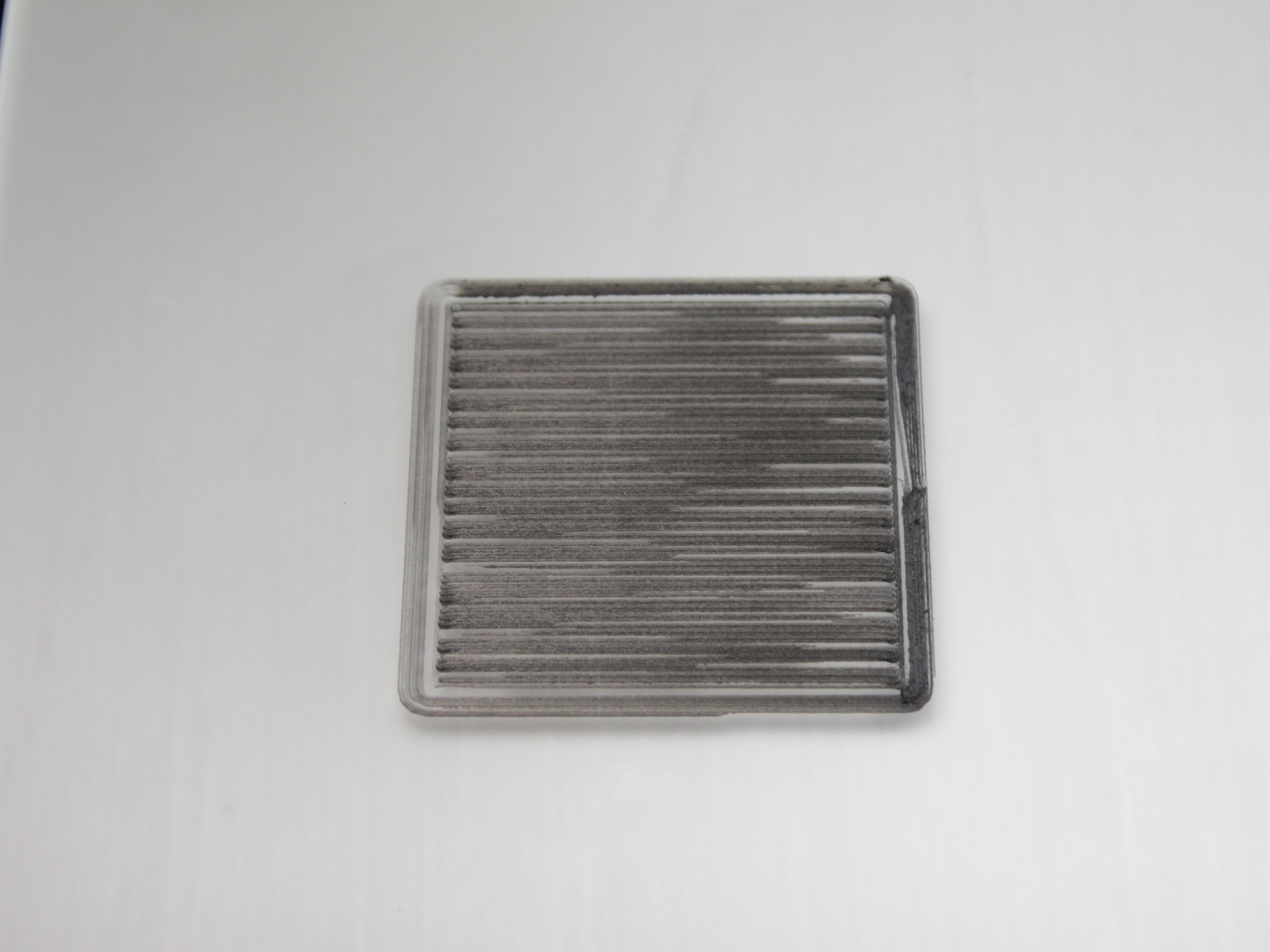 Close-up of a first layer calibration issue