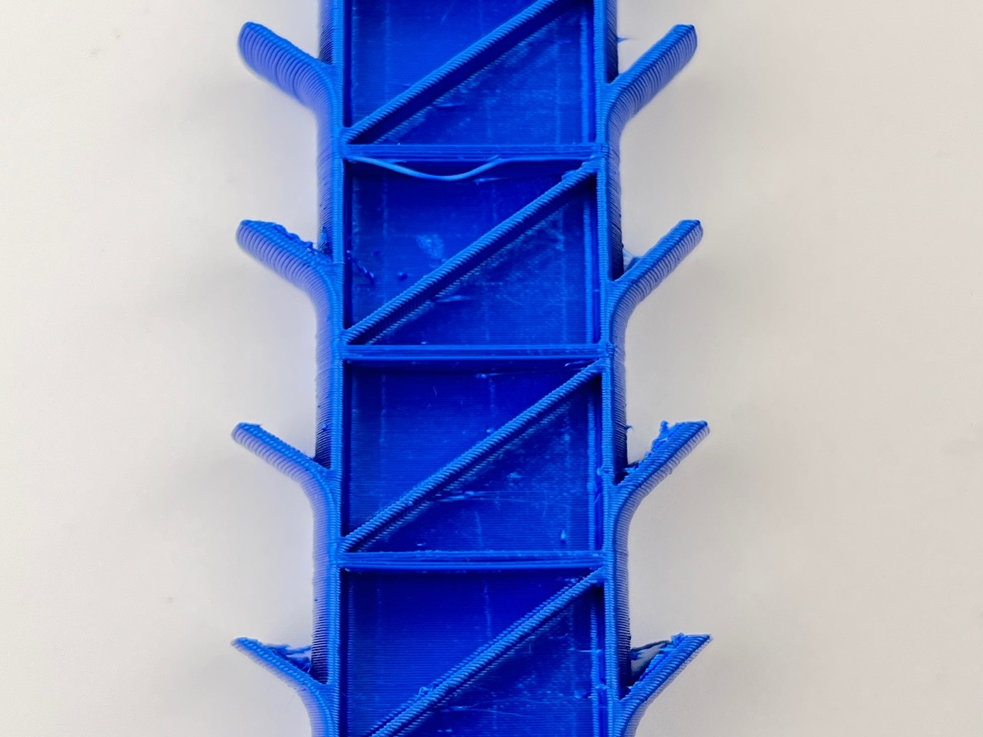 Printed temperature tower showing tuned material behavior