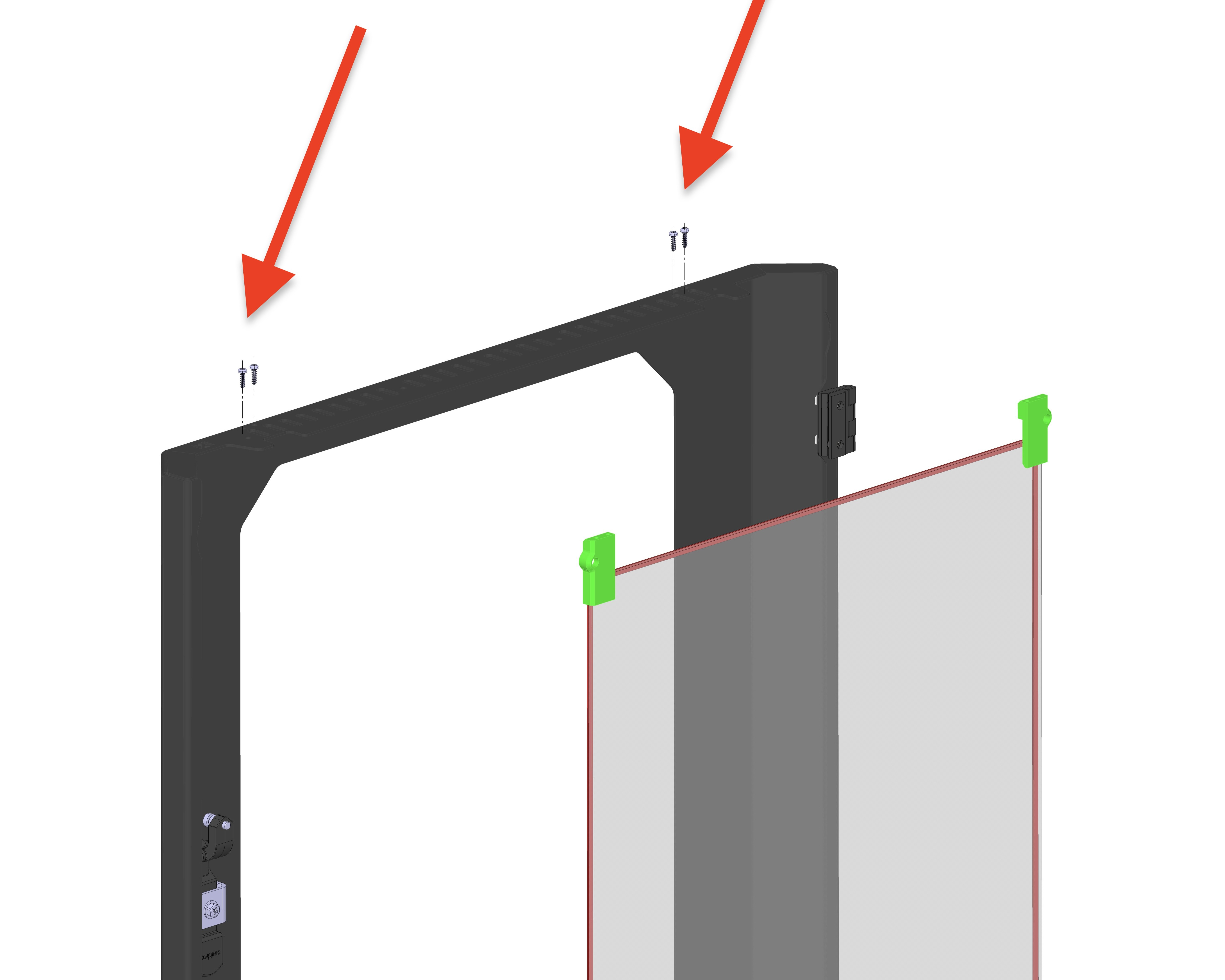 PH1 Phillips screwdriver loosening a top bracket screw