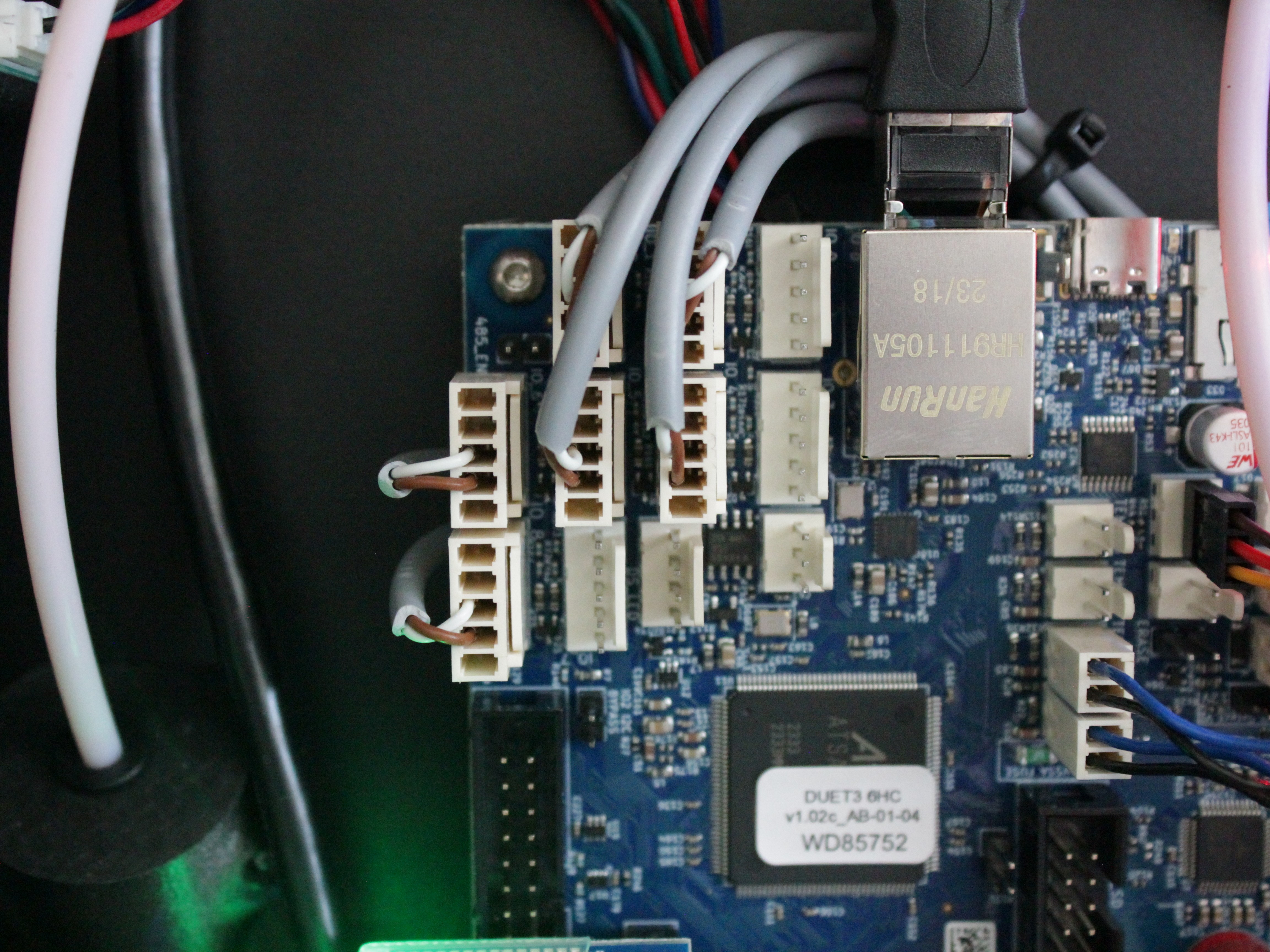 Mainboard with endstop connector location highlighted.