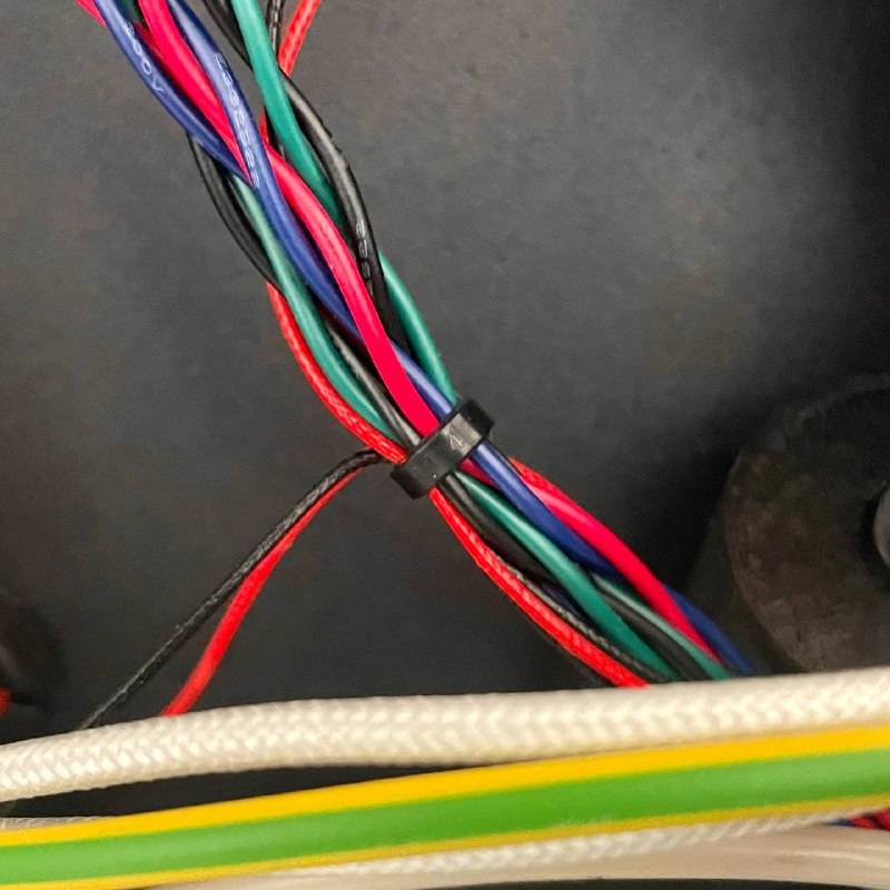 Bed sensor cable freed from the zip ties