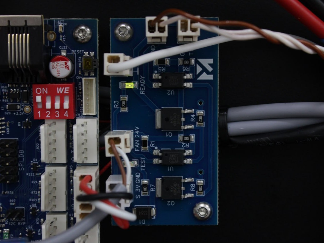 Optocoupler PCB at the rear, near the Z-Probe dock