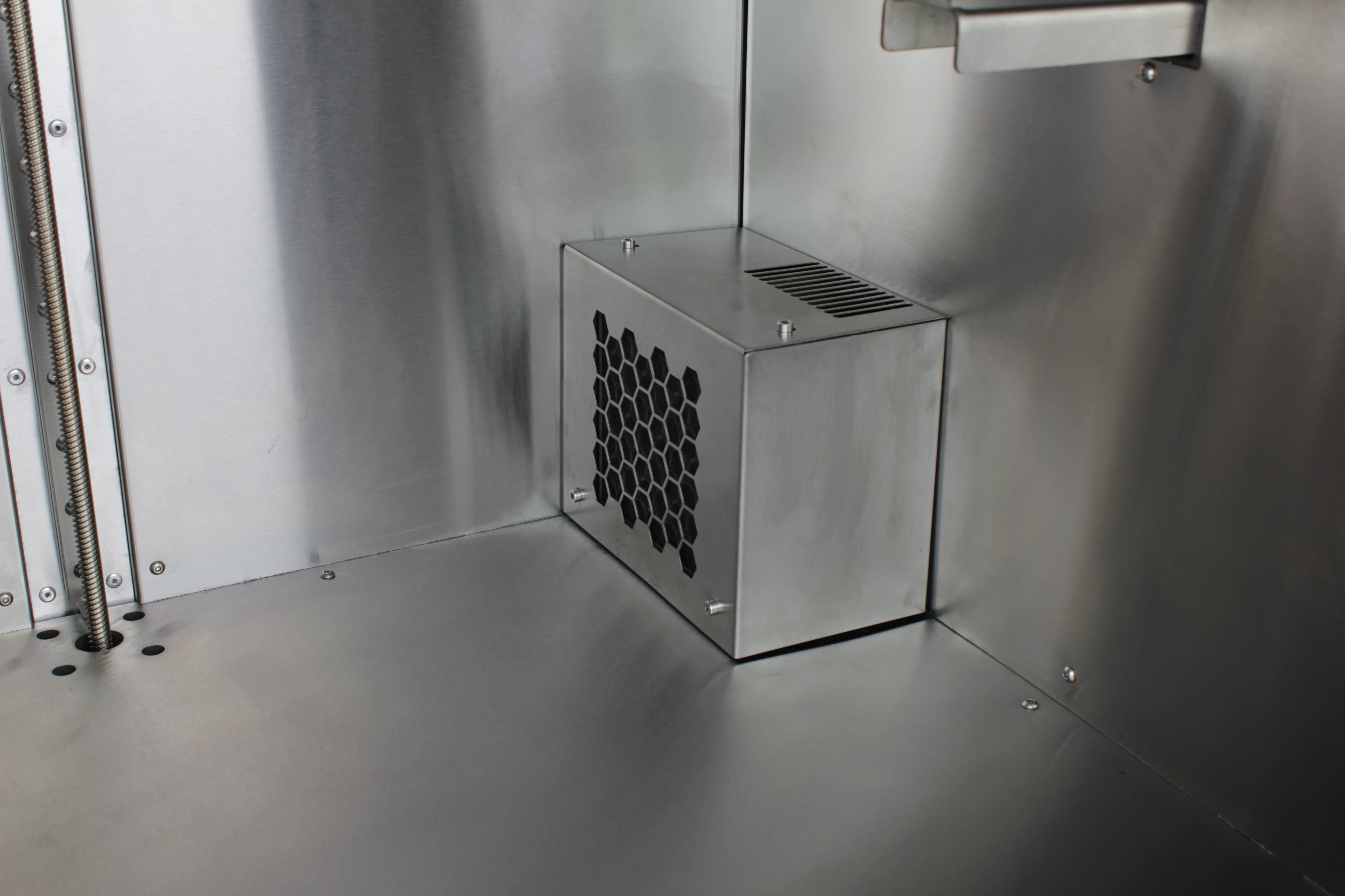 Stainless steel HEPA housing reinstalled and secured