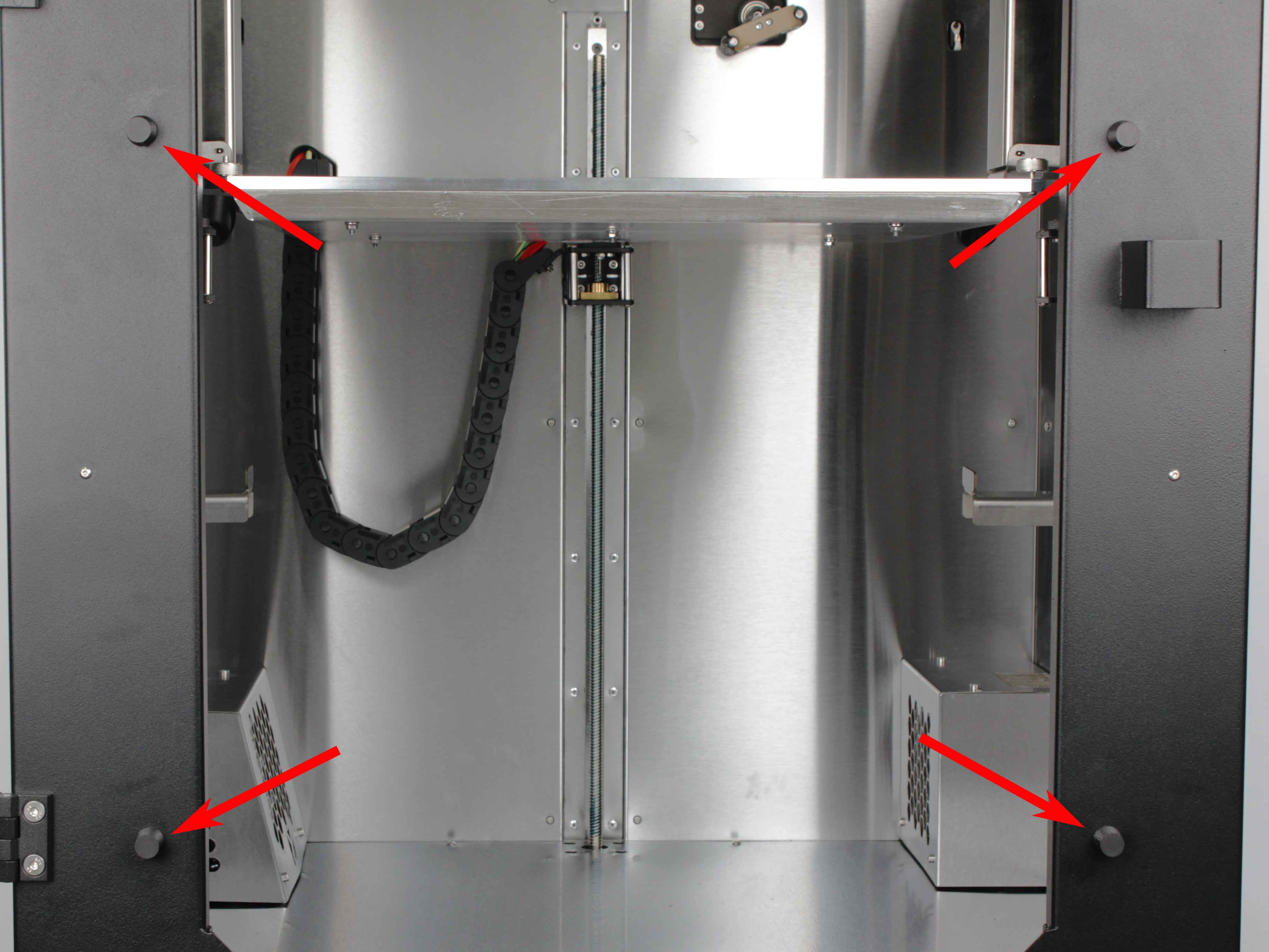 Front Z-rail screws location (top and bottom)