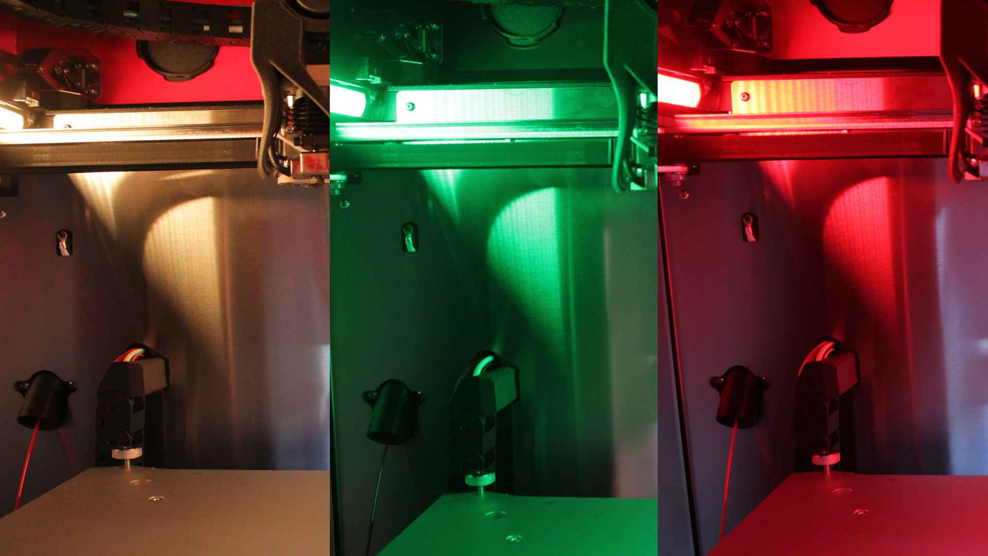 Chamber LED color states during Static IP testing: yellow (testing), green (success), red (failed)