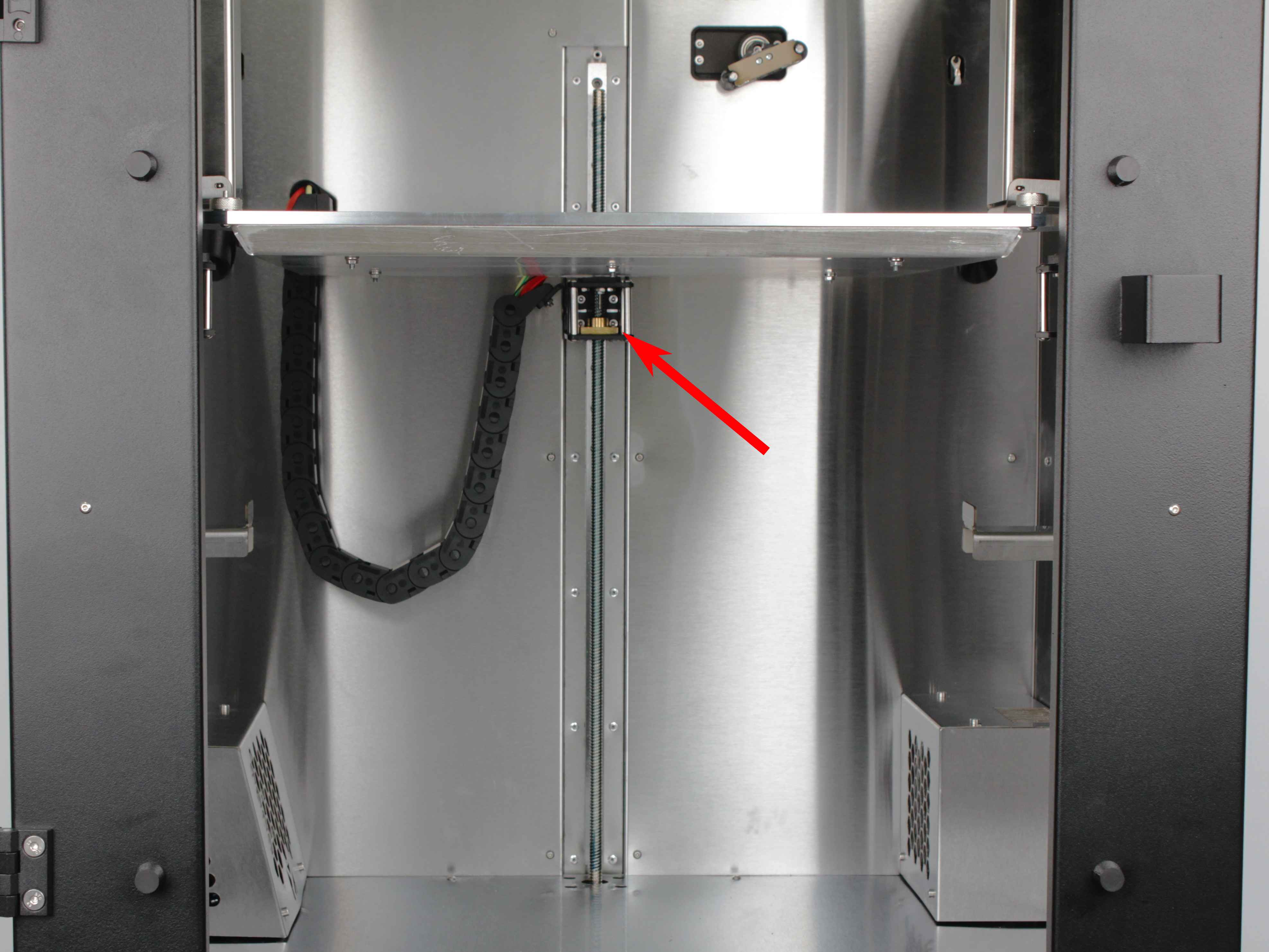 Back build plate support location