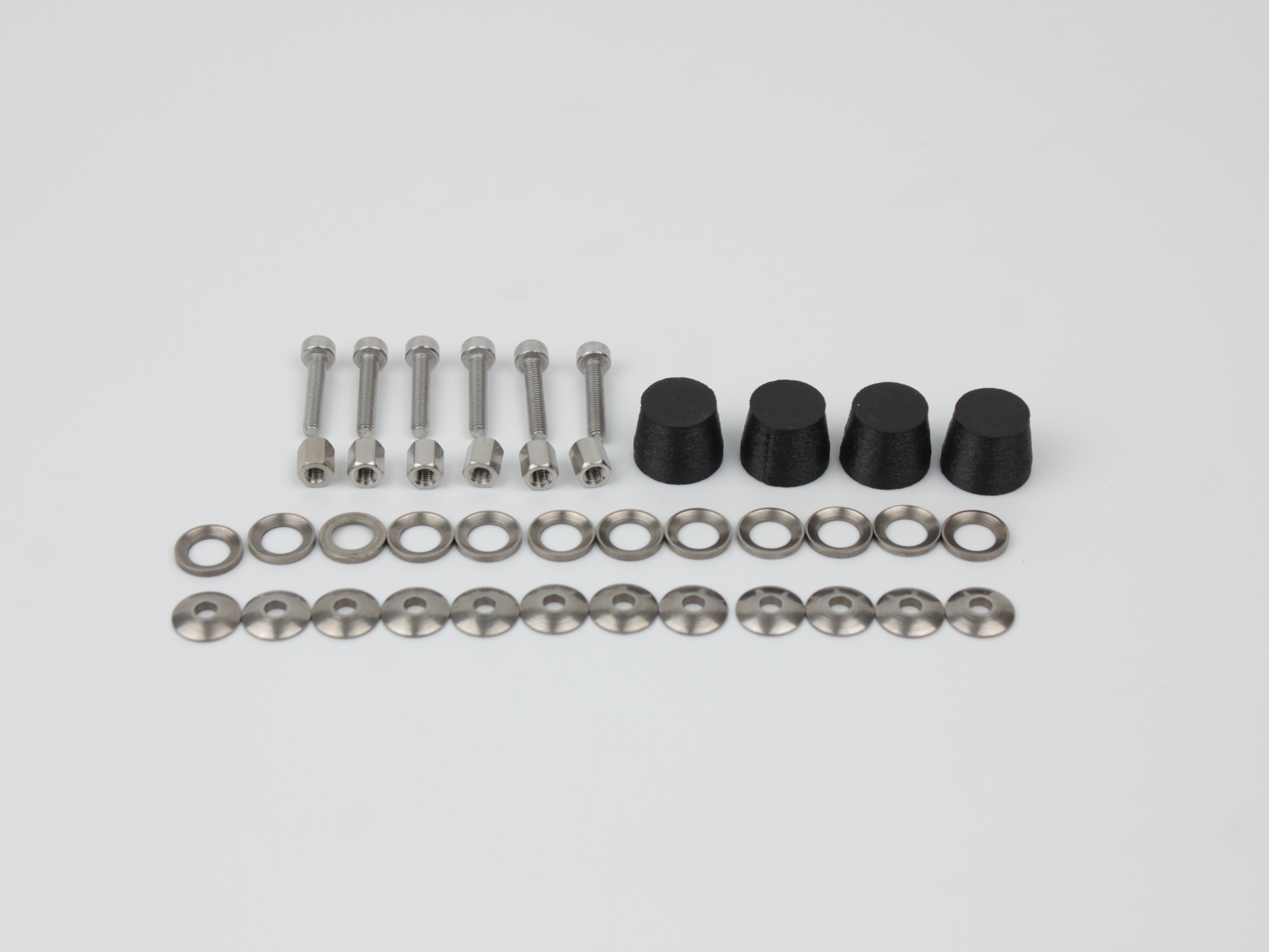Z-Rail Retrofit Kit contents - screws, washers, standoffs, and caps