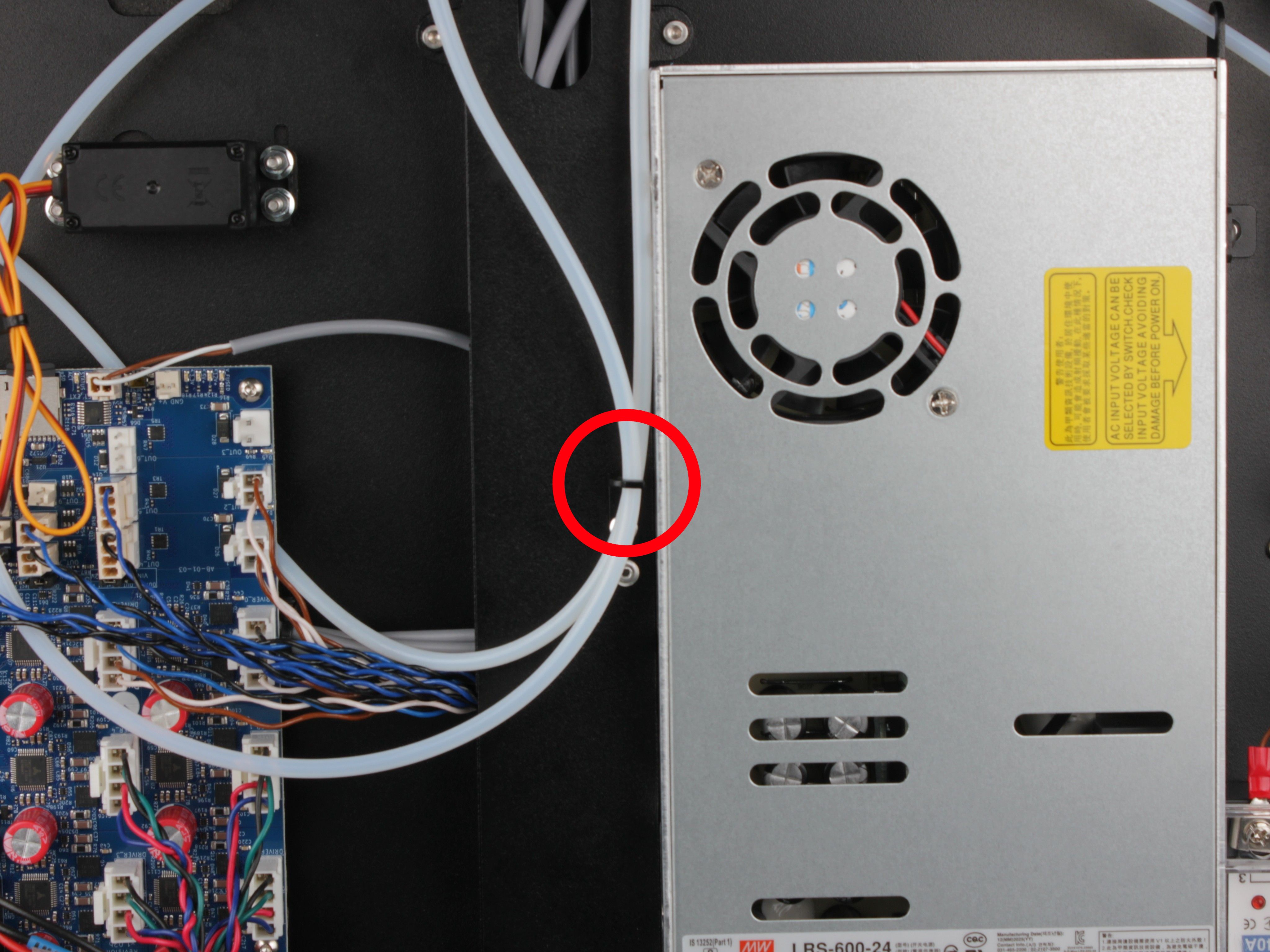Both tubes removed from the L-shaped tube holder