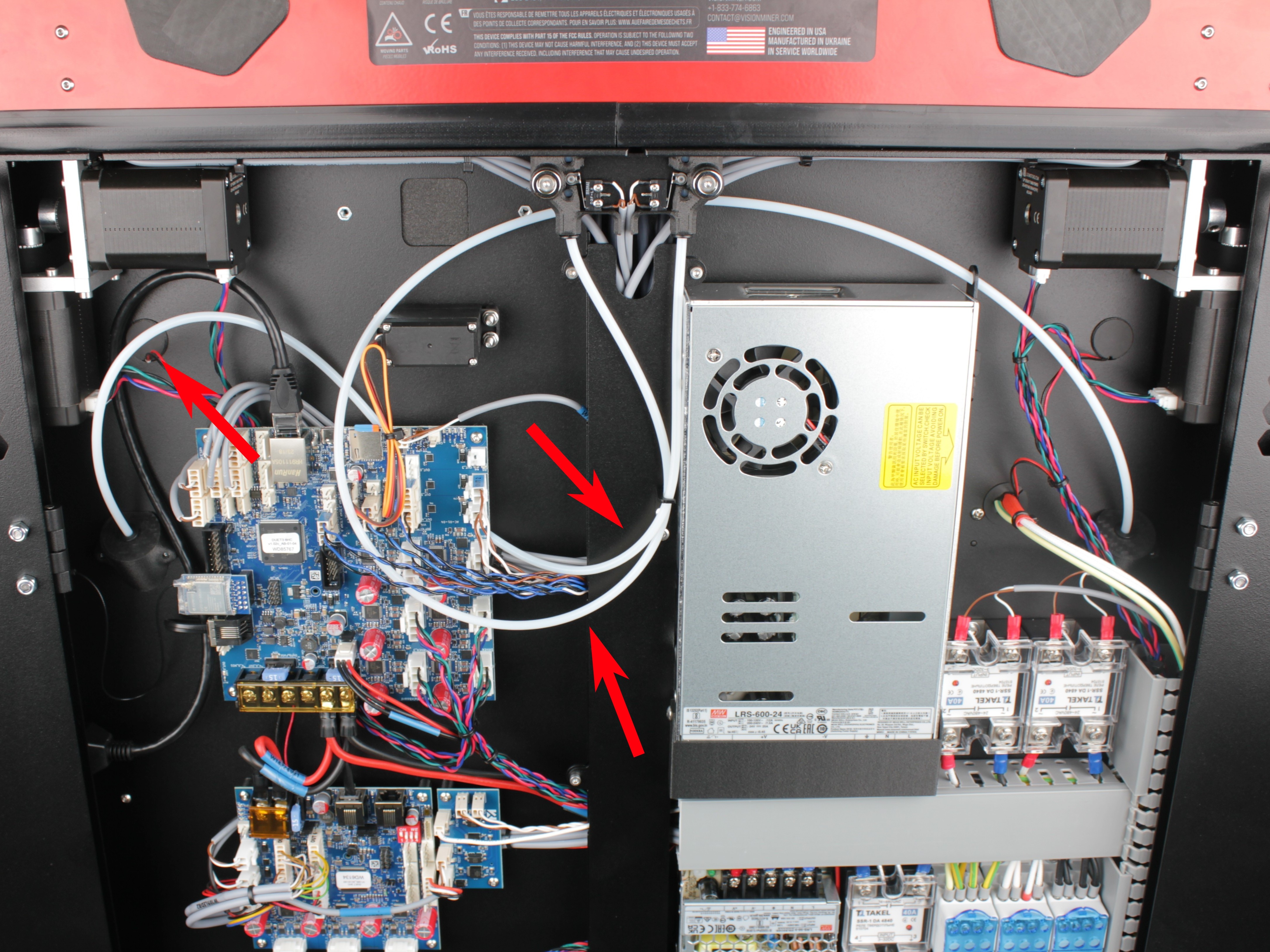 Rear filament bay PTFE tube routing