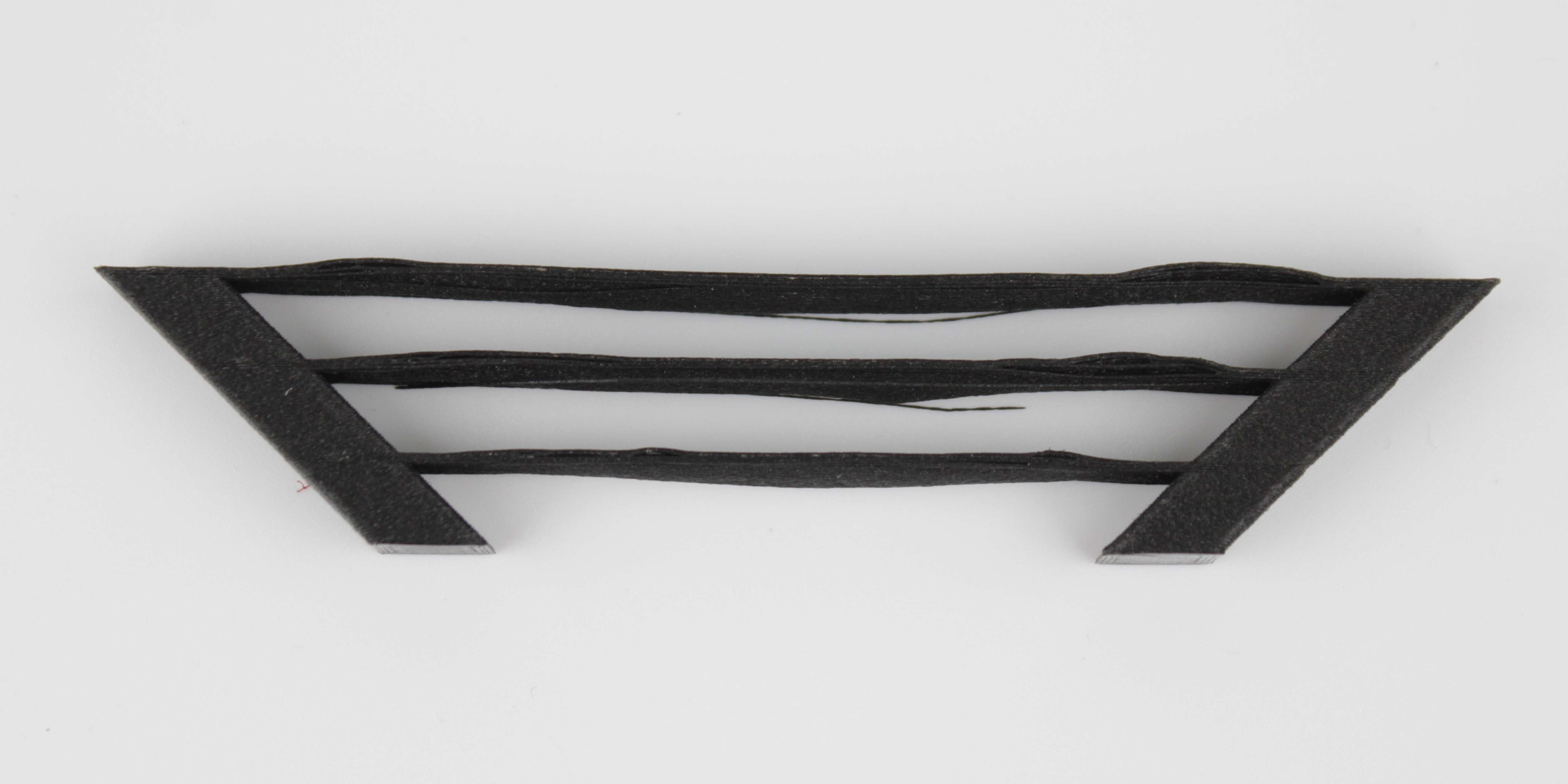 Bridging test model showing various bridge lengths and quality levels