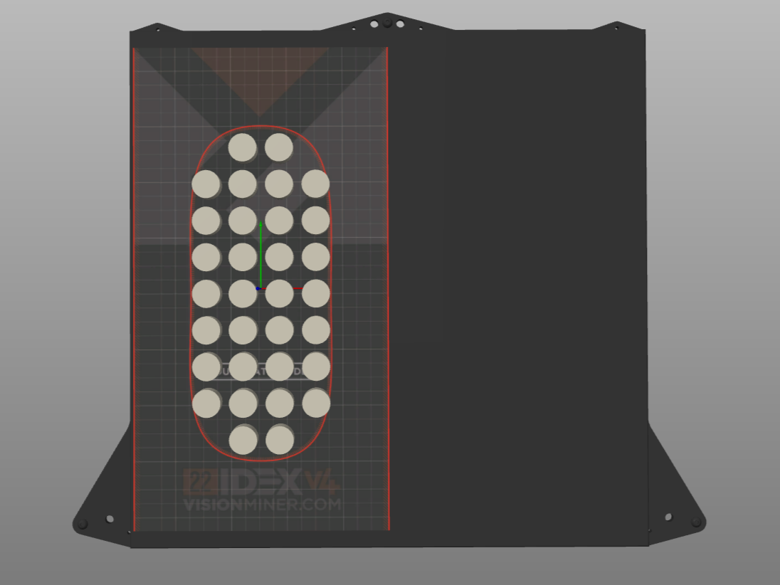 Recommended arrangement of parts within the Duplicate Mode zone, oriented along the Y-axis