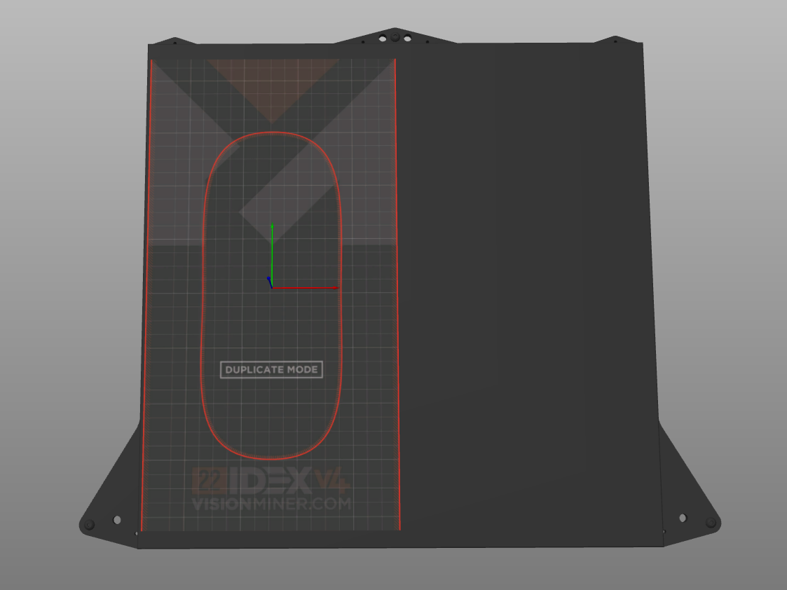 Duplicate Mode working zone on the left half of the bed