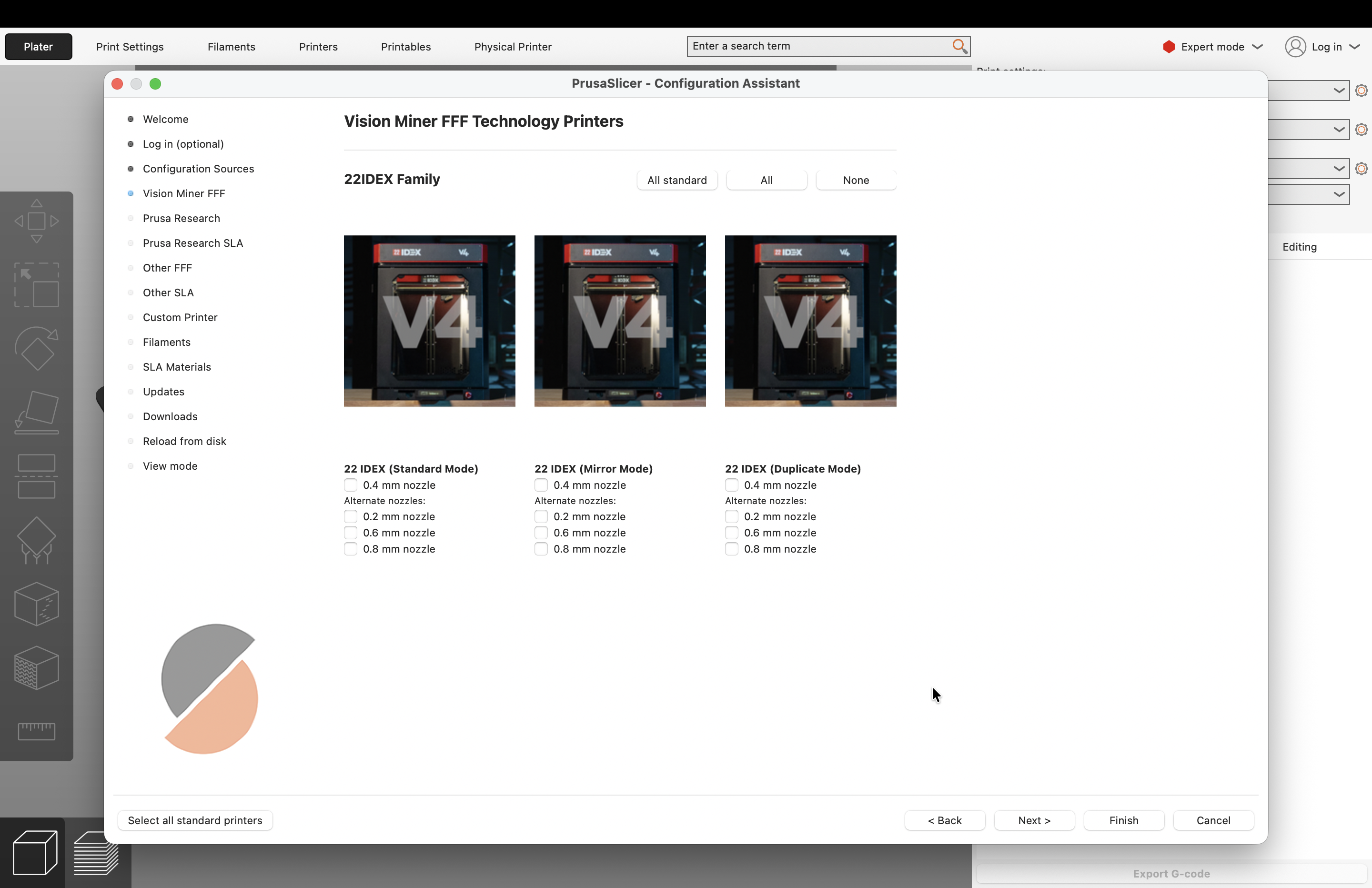 Configuration Sources page showing Vision Miner FFF entry after loading the archive