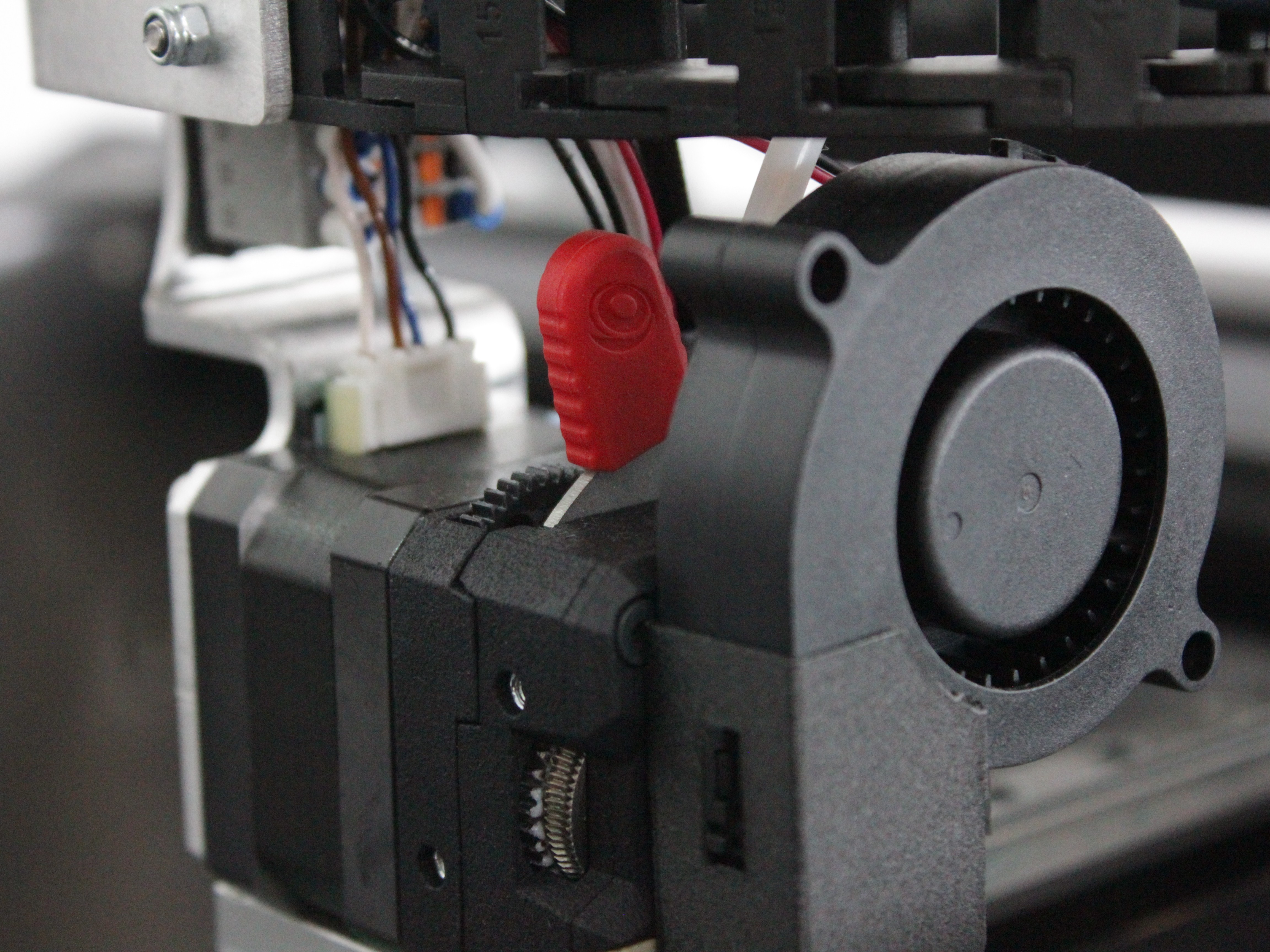 Filament tension lever in leftmost position