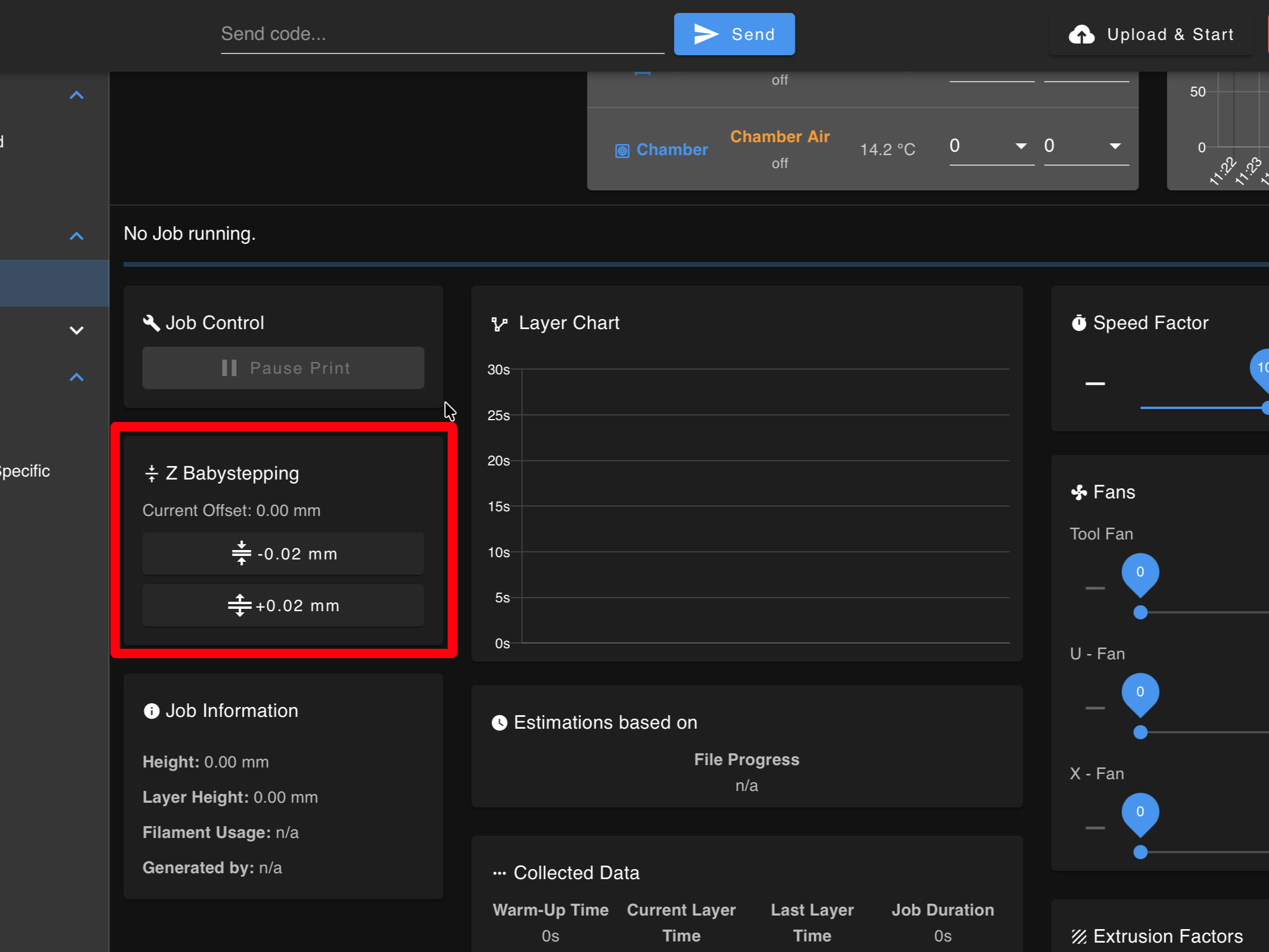 Web interface motion and adjustment controls