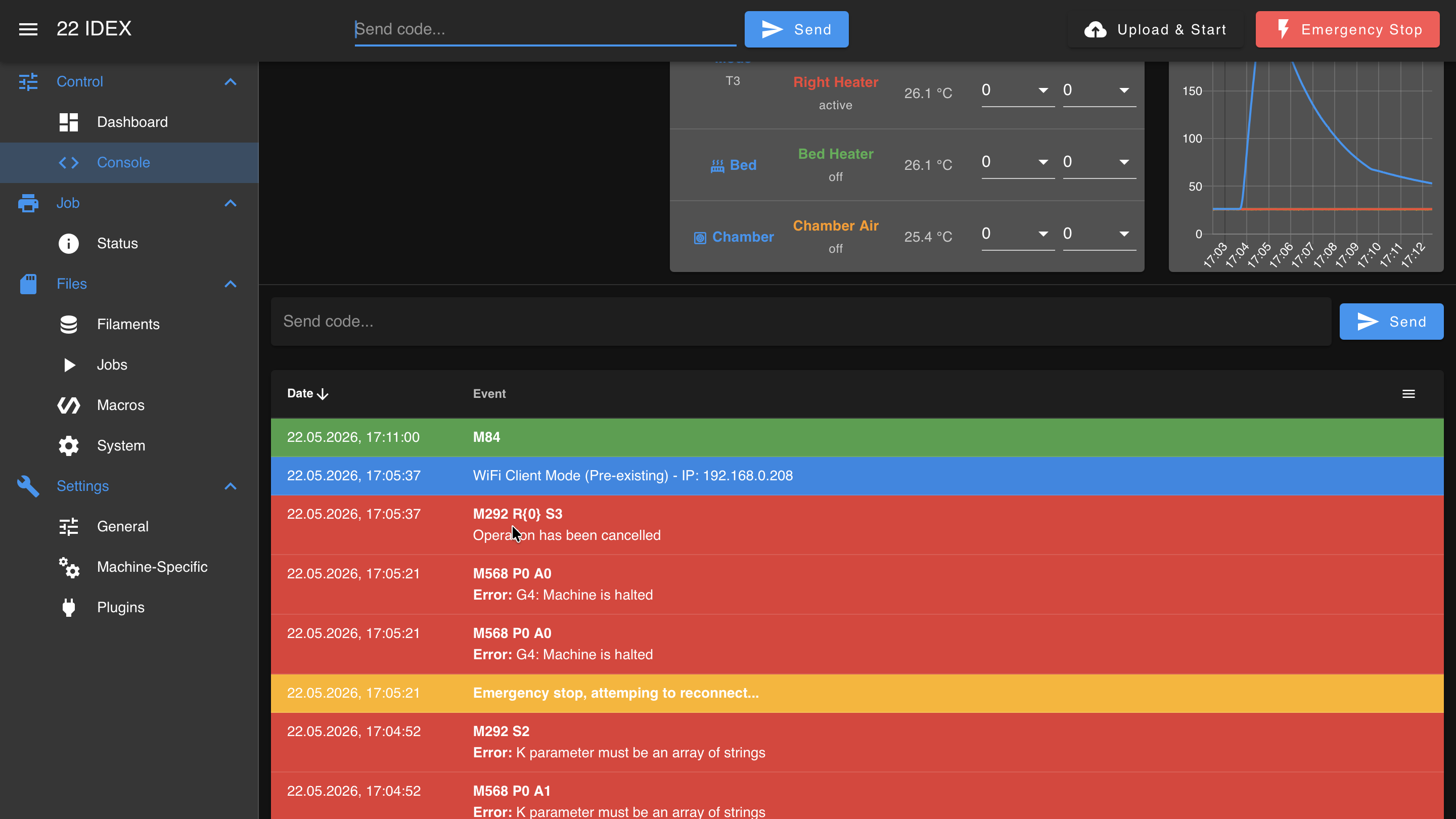 Console showing examples of color-coded messages (green, blue, orange, red)