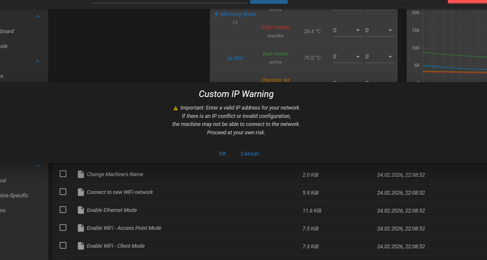 Custom IP warning dialog about potential conflicts