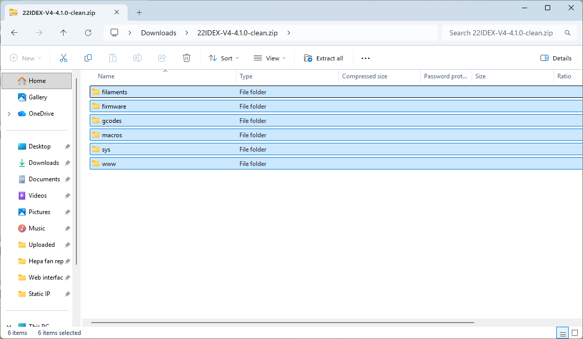 Folders extracted from firmware archive