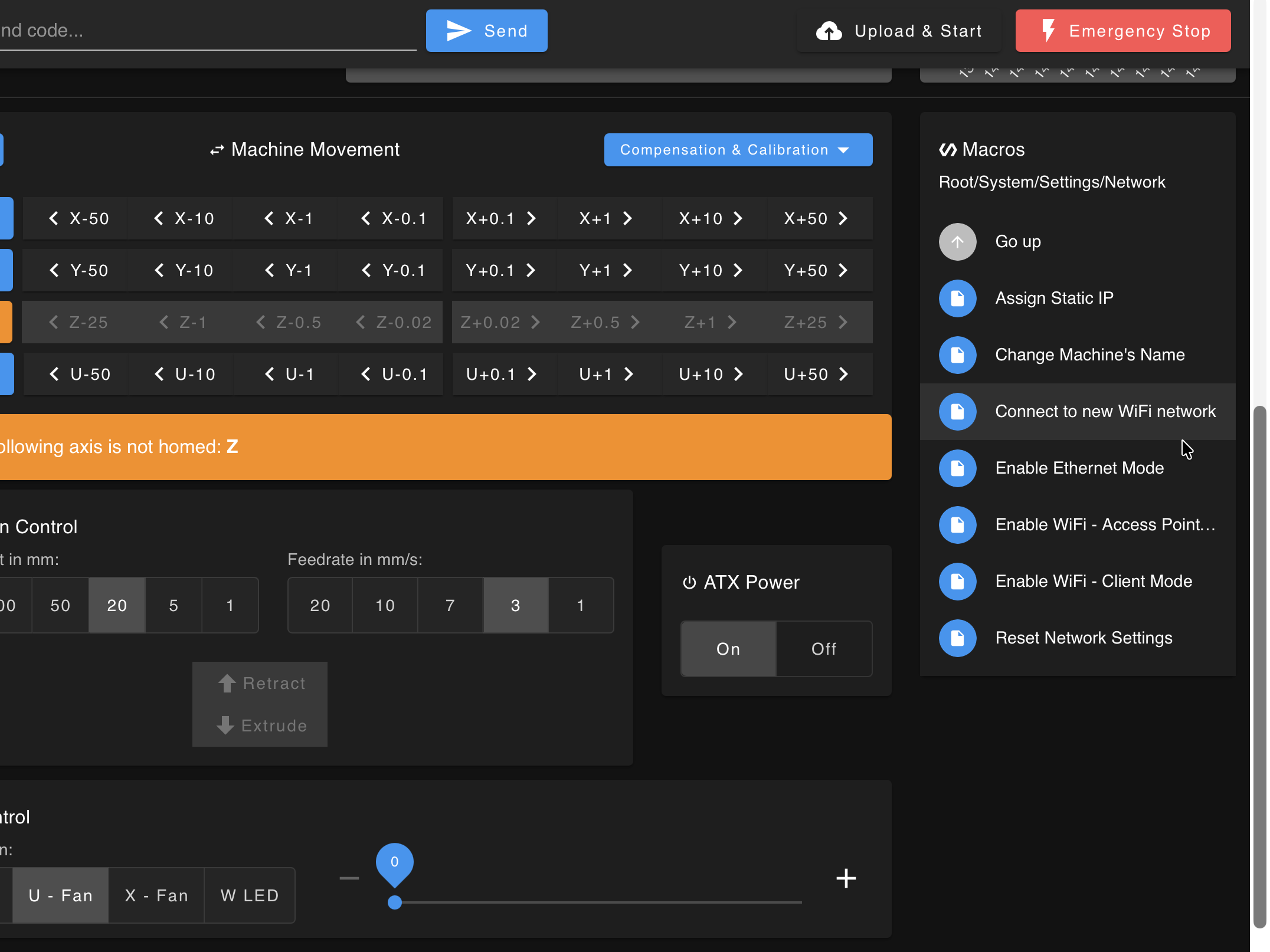 Web Interface Macros path to Connect to new WiFi network